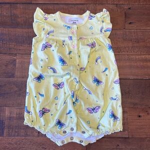 Carter's Yellow Butterfly & Heart Flutter Romper
